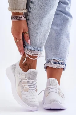 Online Boto Wsuwane Damskie Buty Sportowe Białe Hold Me!