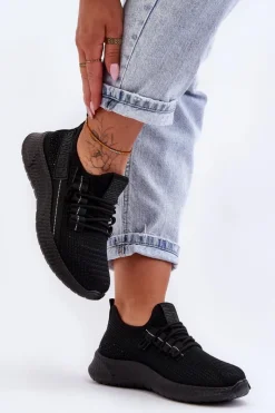 Damskie Boto Wsuwane Damskie Buty Sportowe Czarne Hold Me!