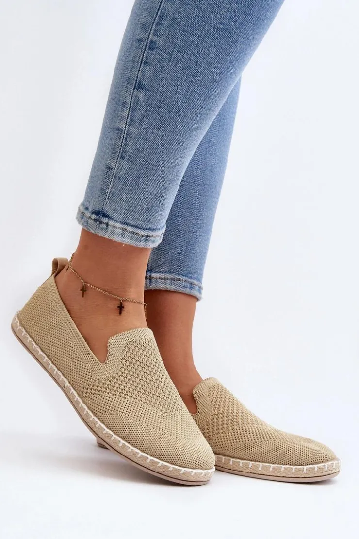 Boto Trampki Damskie Slip-On*Wsuwane Damskie Espadryle Beżowe Harmonie Beżowy