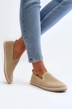Boto Trampki Damskie Slip-On*Wsuwane Damskie Espadryle Beżowe Harmonie Beżowy