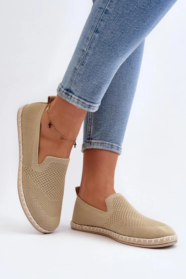 Boto Trampki Damskie Slip-On*Wsuwane Damskie Espadryle Beżowe Harmonie Beżowy