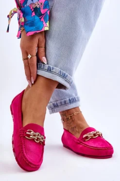 Clearance Boto Wsuwane Damskie Zamszowe Mokasyny Fuksja Sorento