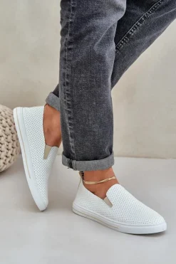 Boto Trampki Damskie Slip-On|Trampki Damskie Niskie*Wsuwane Eko Skórzane Damskie Tenisówki Trampki Z Napisem Jasnobeżowe Zalinne