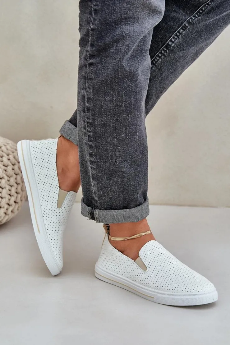 Boto Trampki Damskie Slip-On|Trampki Damskie Niskie*Wsuwane Eko Skórzane Damskie Tenisówki Trampki Z Napisem Jasnobeżowe Zalinne