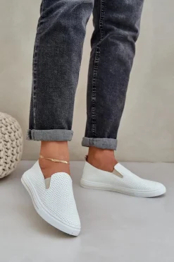 Boto Trampki Damskie Slip-On|Trampki Damskie Niskie*Wsuwane Eko Skórzane Damskie Tenisówki Trampki Z Napisem Jasnobeżowe Zalinne