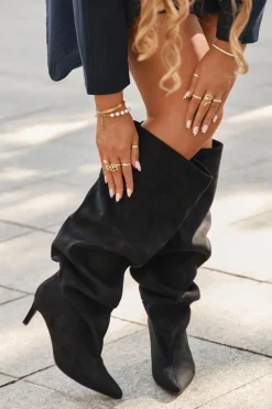 Boto Kozaki Ocieplane|Kozaki Na Szpilce*Wsuwane Kozaki Damskie Na Szpilce Czarne Taffine