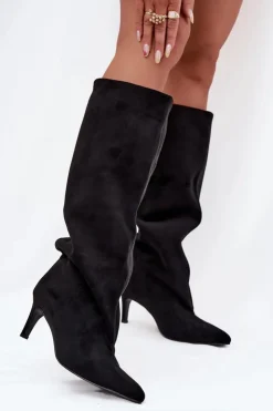 Boto Kozaki Ocieplane|Kozaki Na Szpilce*Wsuwane Kozaki Damskie Na Szpilce Czarne Taffine