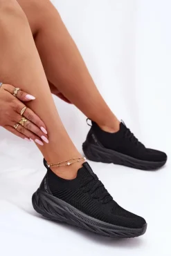 Big Star Shoes Buty Sportowe Big Star|Sneakersy Damskie*Wsuwane Lekkie Buty Sportowe Damskie Big Star RR274A132 HI-POLY SYSTEM Czarne