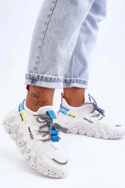 Discount Boto Wsuwane Modne Sneakersy Białe Evolution