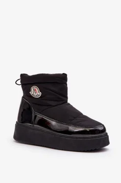 Best Boto Wsuwane Śniegowce Damskie Na Platformie Czarne Gattea Czarny