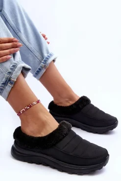 Discount Evento Wsuwane Niskie Śniegowce Czarne Olwina