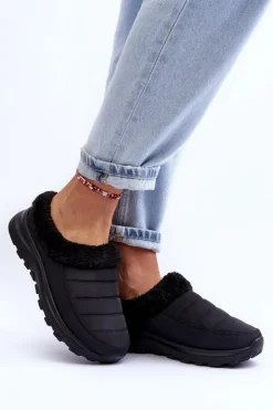 Discount Evento Wsuwane Niskie Śniegowce Czarne Olwina