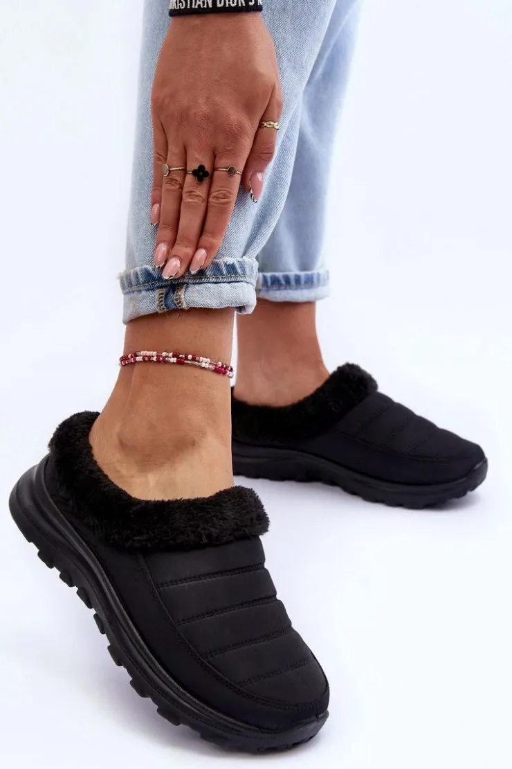 Discount Evento Wsuwane Niskie Śniegowce Czarne Olwina