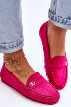Damskie Boto Wsuwane Zamszowe Mokasyny Fuksja Castelo