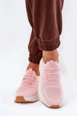 Best Big Star Shoes Wygodne Buty Sportowe Damskie Big Star RR274A131 HI-POLY SYSTEM Różowe