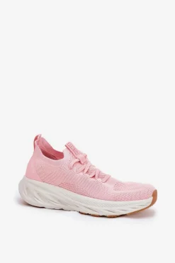 Best Big Star Shoes Wygodne Buty Sportowe Damskie Big Star RR274A131 HI-POLY SYSTEM Różowe