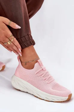 Best Big Star Shoes Wygodne Buty Sportowe Damskie Big Star RR274A131 HI-POLY SYSTEM Różowe