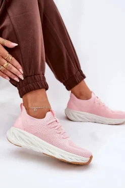 Best Big Star Shoes Wygodne Buty Sportowe Damskie Big Star RR274A131 HI-POLY SYSTEM Różowe