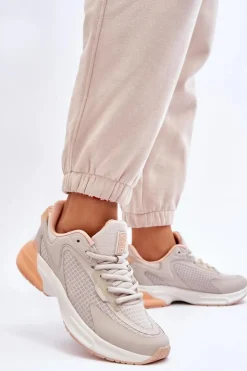 Sale Big Star Shoes Wygodne Buty Sportowe Memory Foam System Big Star LL274336 Beżowe Beżowy