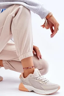 Sale Big Star Shoes Wygodne Buty Sportowe Memory Foam System Big Star LL274336 Beżowe Beżowy