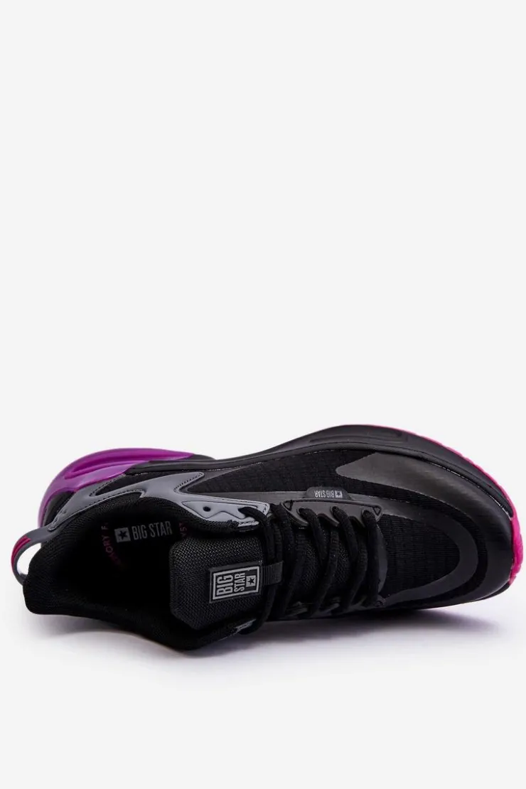 Big Star Shoes Buty Sportowe Big Star|Sneakersy Damskie*Wygodne Buty Sportowe Memory Foam System Big Star LL274335 Czarne