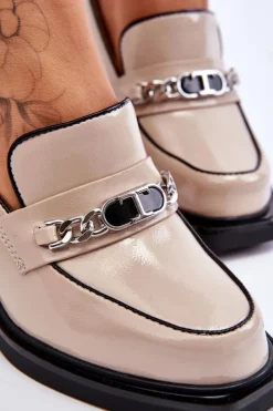 Damskie Damskie buty S.Barski Wygodne Czółenka Na Masywnym Obcasie Beżowe Julien