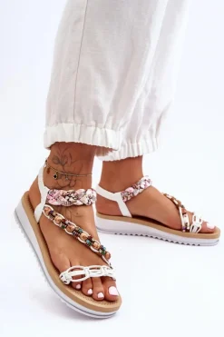 Boto Sandały Na Koturnie*Wygodne Damskie Sandały Na Koturnie Białe Jodie