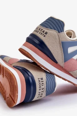 Damskie Big Star Shoes Wygodne Damskie Sneakersy Memory Foam Big Star LL274951 Niebieskie