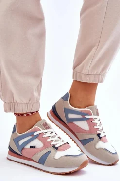 Damskie Big Star Shoes Wygodne Damskie Sneakersy Memory Foam Big Star LL274951 Niebieskie