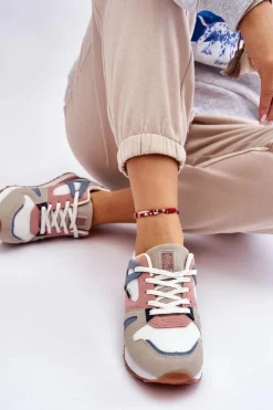 Damskie Big Star Shoes Wygodne Damskie Sneakersy Memory Foam Big Star LL274951 Niebieskie