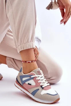 Damskie Big Star Shoes Wygodne Damskie Sneakersy Memory Foam Big Star LL274951 Niebieskie