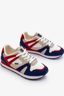 Damskie Big Star Shoes Wygodne Damskie Sneakersy Memory Foam Big Star LL274950 Czerwone