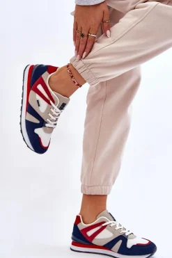 Damskie Big Star Shoes Wygodne Damskie Sneakersy Memory Foam Big Star LL274950 Czerwone