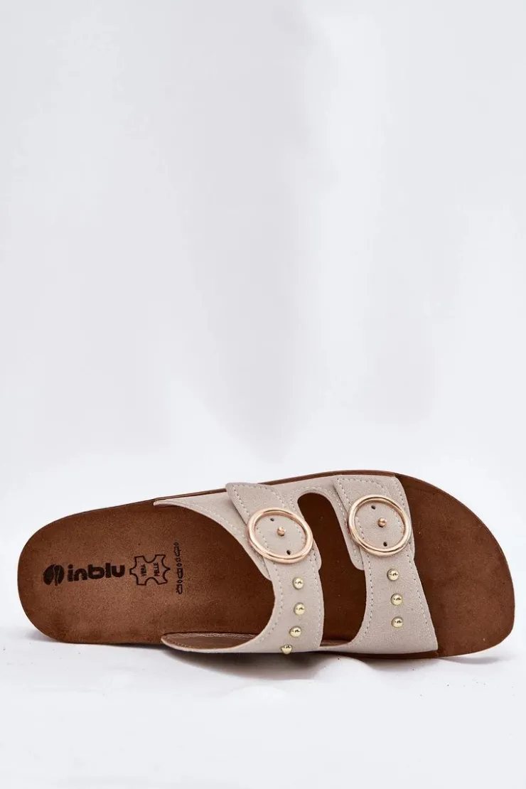 INBLU Klapki Na Platformie|Klapki Damskie Klasyczne*Wygodne Klapki Damskie CP000054 Beżowe Beżowy