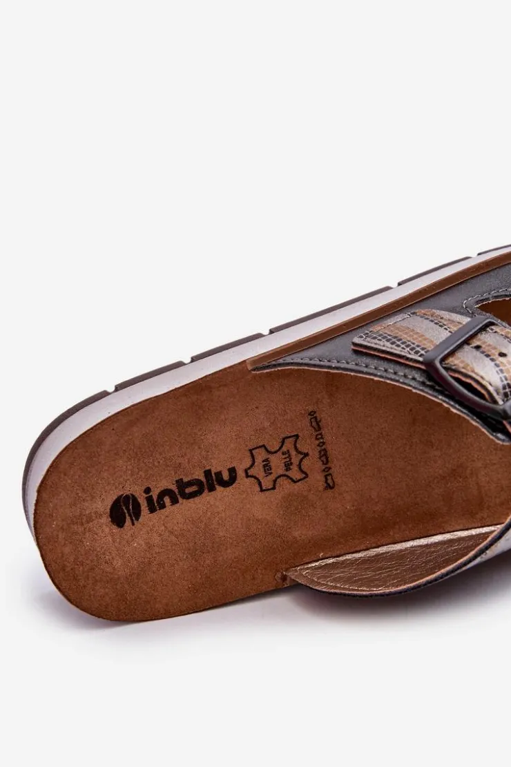 Damskie INBLU Wygodne Klapki Damskie Z Klamrami CP000045 Czarne