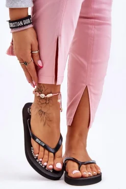 Discount Big Star Shoes Wygodne Klapki Japonki Big Star LL274800 Czarne