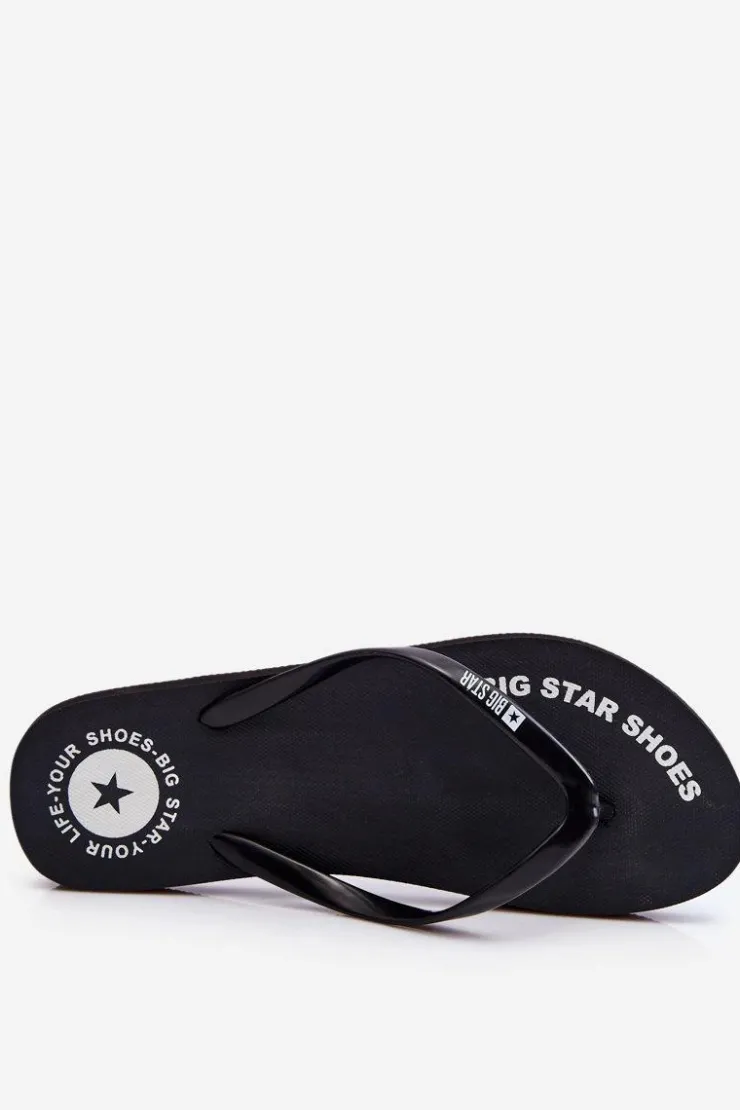 Discount Big Star Shoes Wygodne Klapki Japonki Big Star LL274800 Czarne
