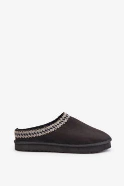 Damskie INBLU Wygodne Obuwie Domowe Kapcie Z Haftem Damskie FX000021 Czarne