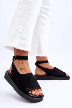 Discount Boto Wygodne Sandały Damskie Na Platformie Czarne Rubie