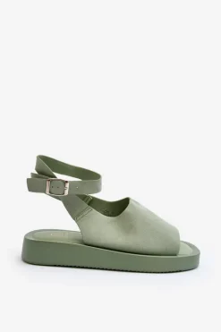 Damskie Boto Wygodne Sandały Damskie Na Platformie Zielone Rubie