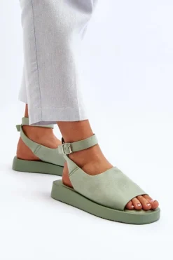 Damskie Boto Wygodne Sandały Damskie Na Platformie Zielone Rubie