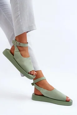 Damskie Boto Wygodne Sandały Damskie Na Platformie Zielone Rubie