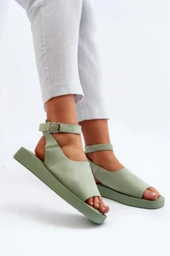 Damskie Boto Wygodne Sandały Damskie Na Platformie Zielone Rubie