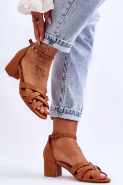 Damskie Boto Wygodne Sandały Na Niskim Obcasie Camel Camelia