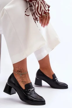 Discount Boto Wygodne Skórzane Czółenka Czarne Lemar Damira Czarny