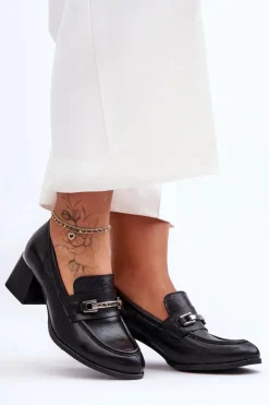 Discount Boto Wygodne Skórzane Czółenka Czarne Lemar Damira Czarny