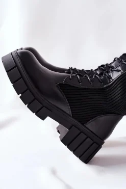 Clearance Boto Wysokie Kozaki ze Skarpetą Czarne Monteri