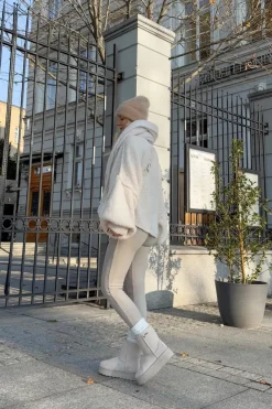 Discount Big Star Shoes Wysokie Śniegowce Damskie Na Platformie Big Star OO274897 Jasnobeżowe Beżowy