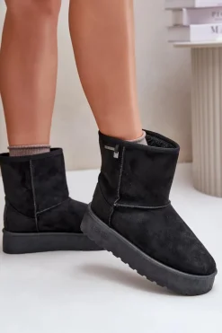 Big Star Shoes Śniegowce Damskie*Wysokie Śniegowce Damskie Na Platformie Big Star OO274898 Czarne Czarny