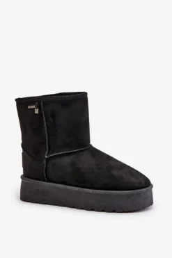 Big Star Shoes Śniegowce Damskie*Wysokie Śniegowce Damskie Na Platformie Big Star OO274898 Czarne Czarny